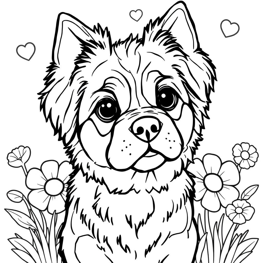 coloring page of a dog