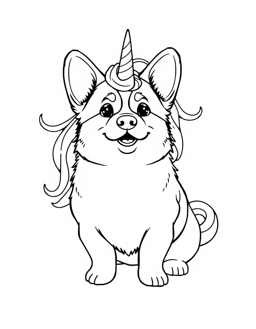 corgi dog having a unicorn