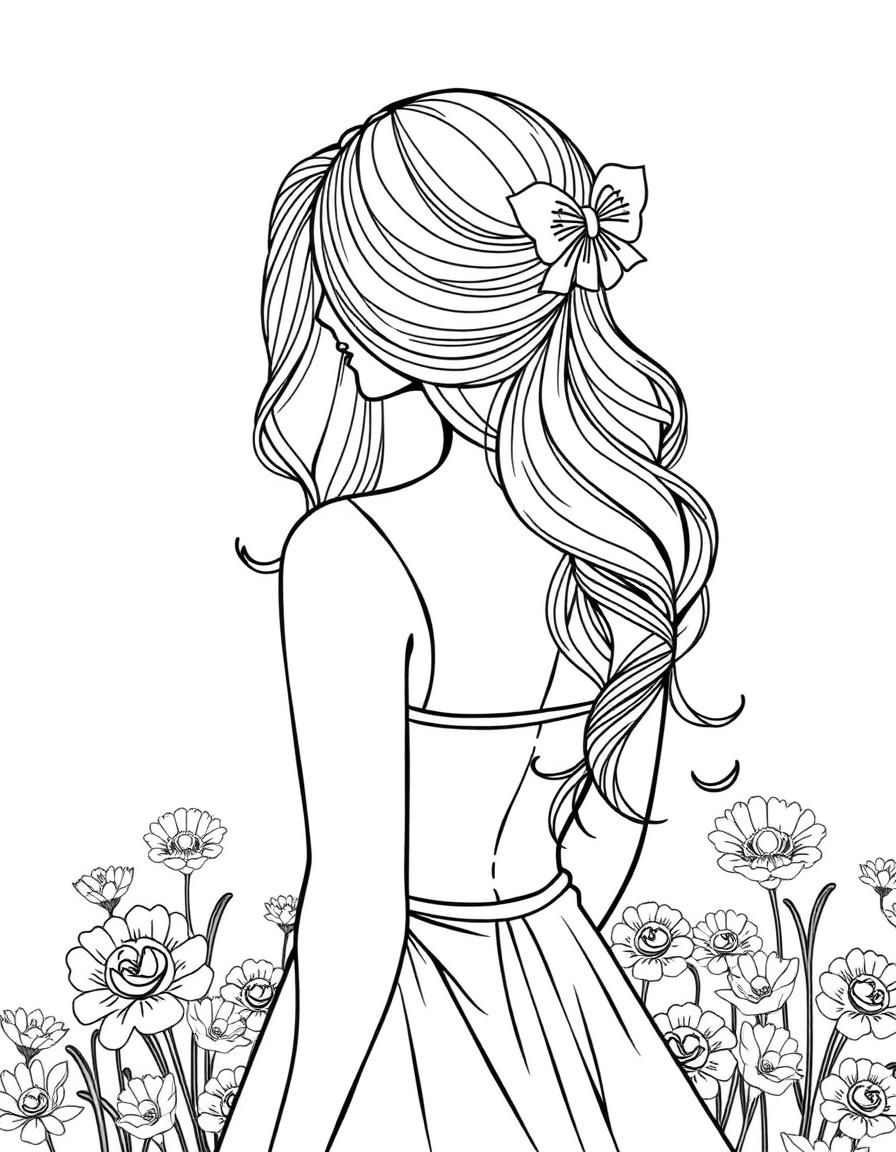 A beautiful girl. back view.