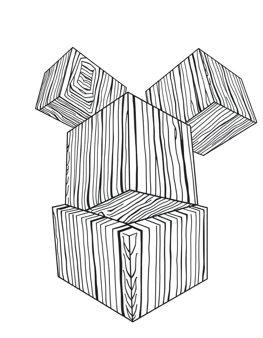 Optical illusion cubes that appear to shift perspective, decorated with detailed striping