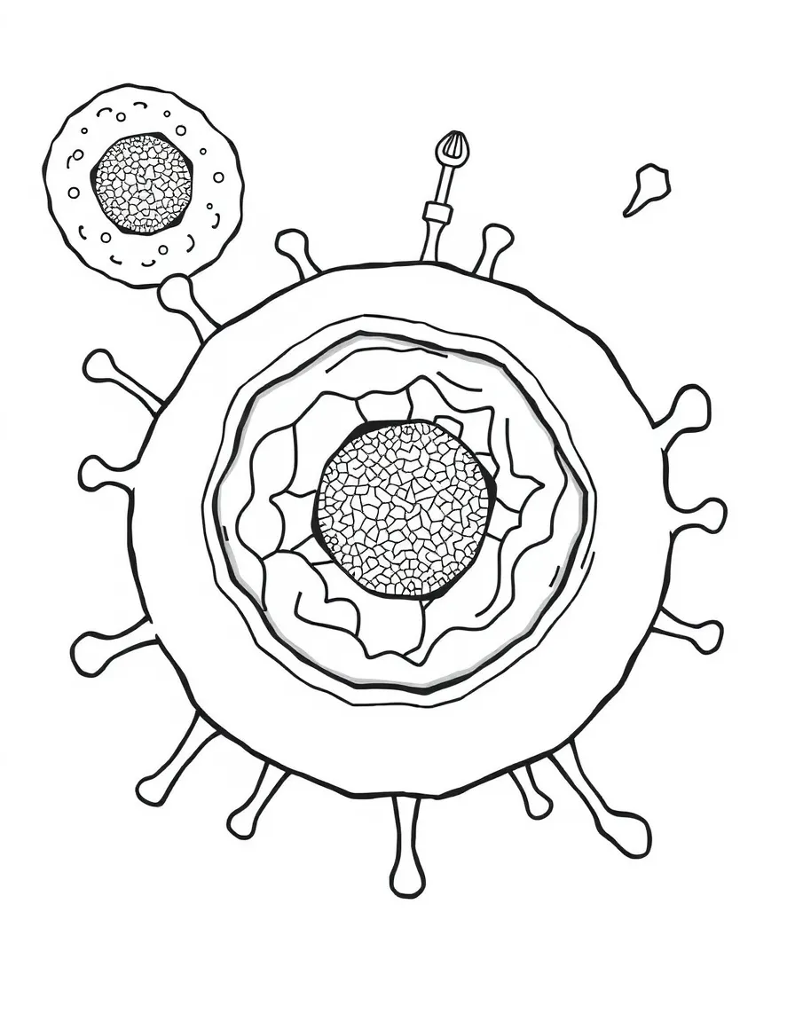 Cell-like structures with detailed membranes and nucleus patterns
