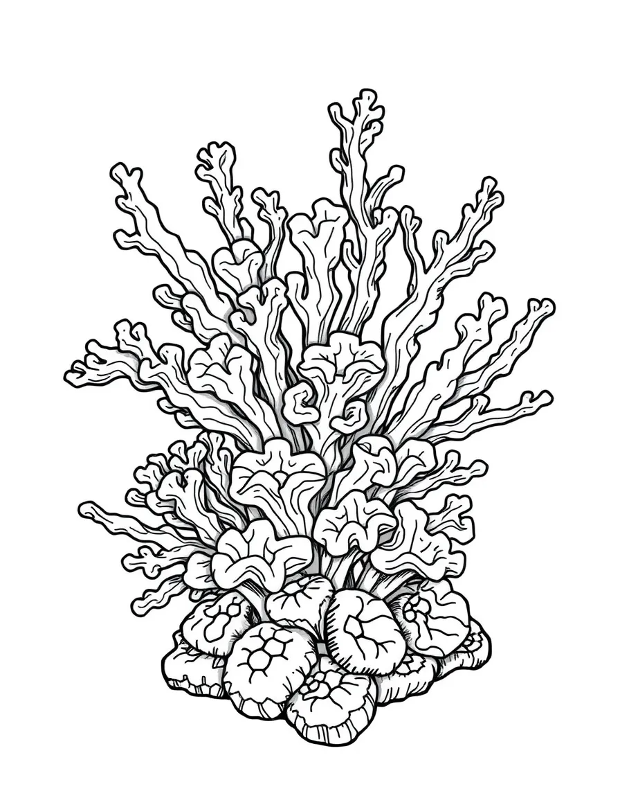 Coral reef inspired organic clusters with intricate texture detail