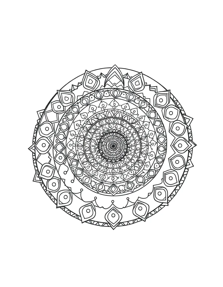 Spiral of transitioning patterns from simple to complex