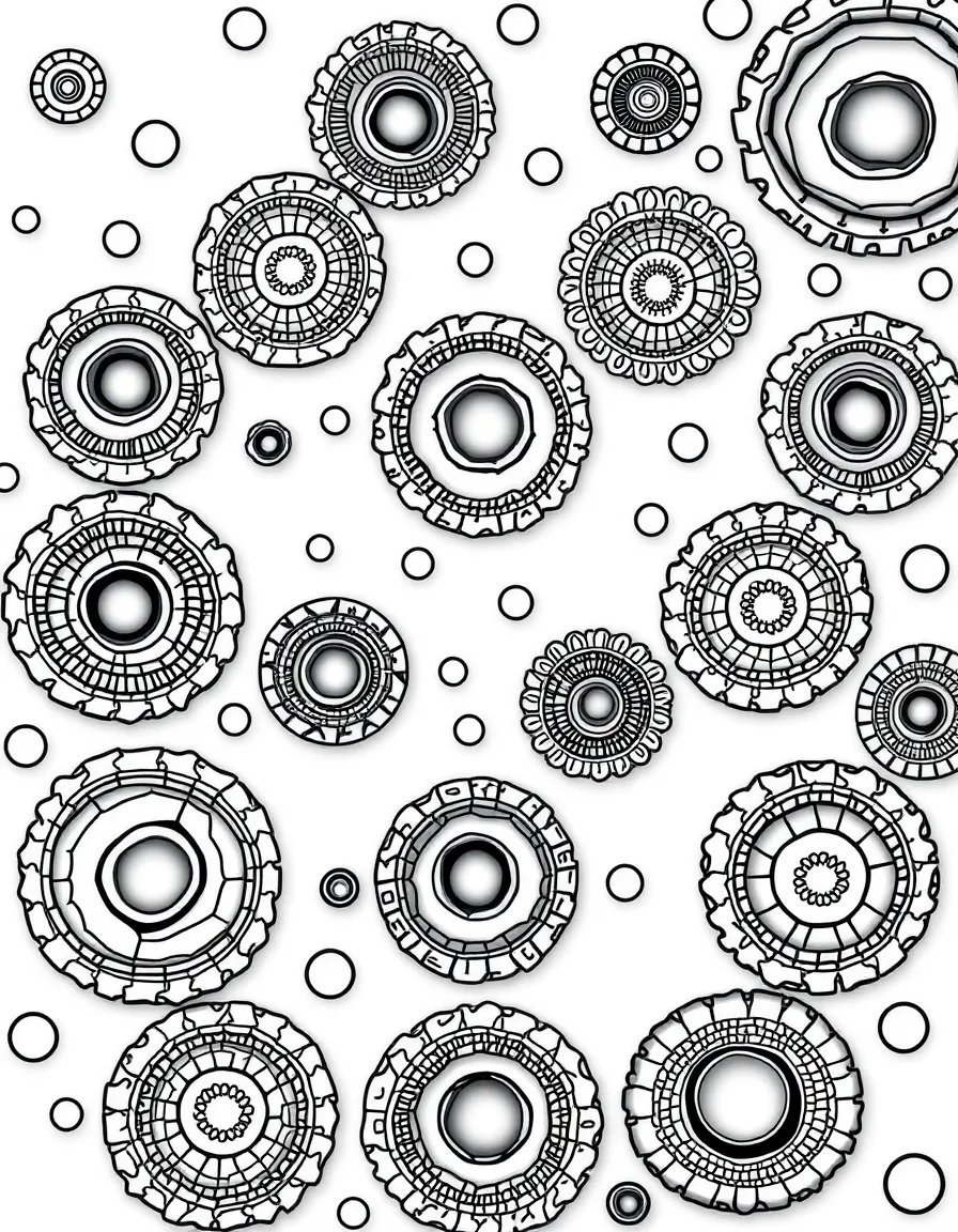 Nzeppel grid with varying cell sizes and internal details