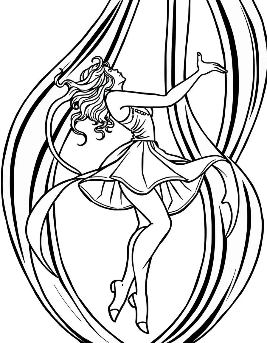 Diva Dance ribbon flowing through structured Eke background