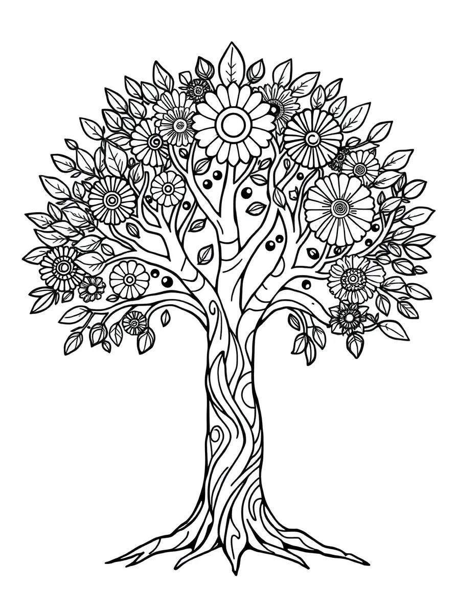 Tree of life with branches containing different pattern families