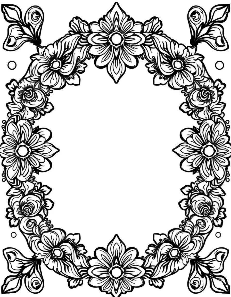 Detailed border containing a simpler central pattern space