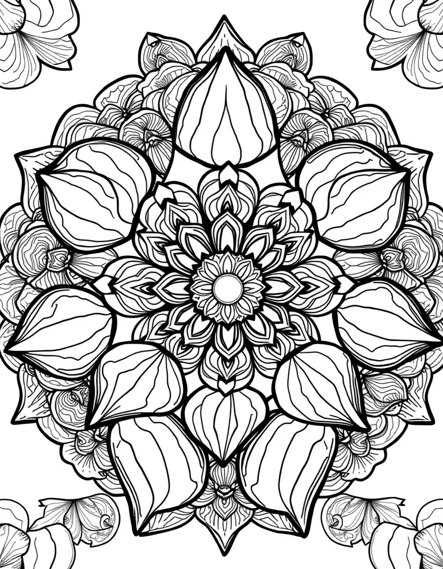 Nested pattern shells surrounding a detailed central motif