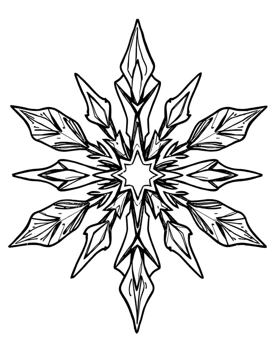 Ice crystal pattern with geometric snowflake inspiration