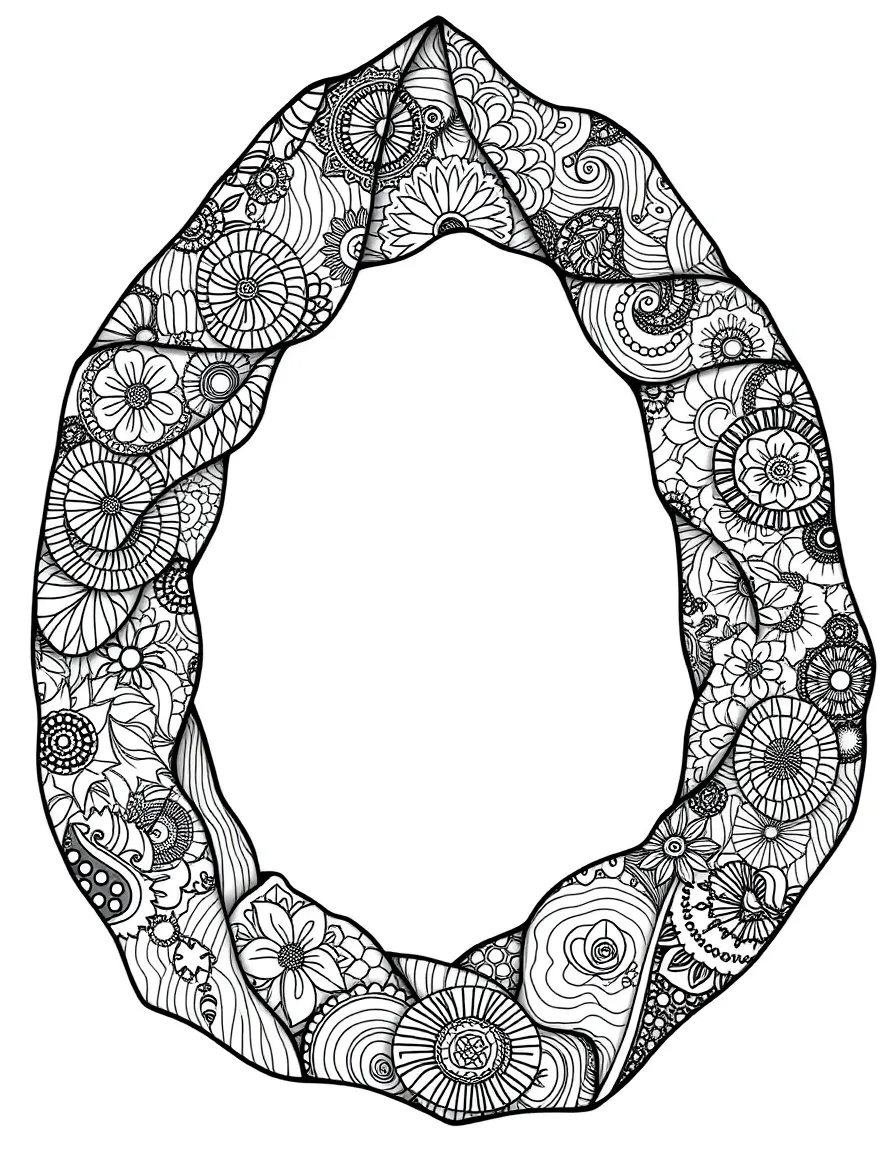 Impossible shape filled with detailed zentangle patterns