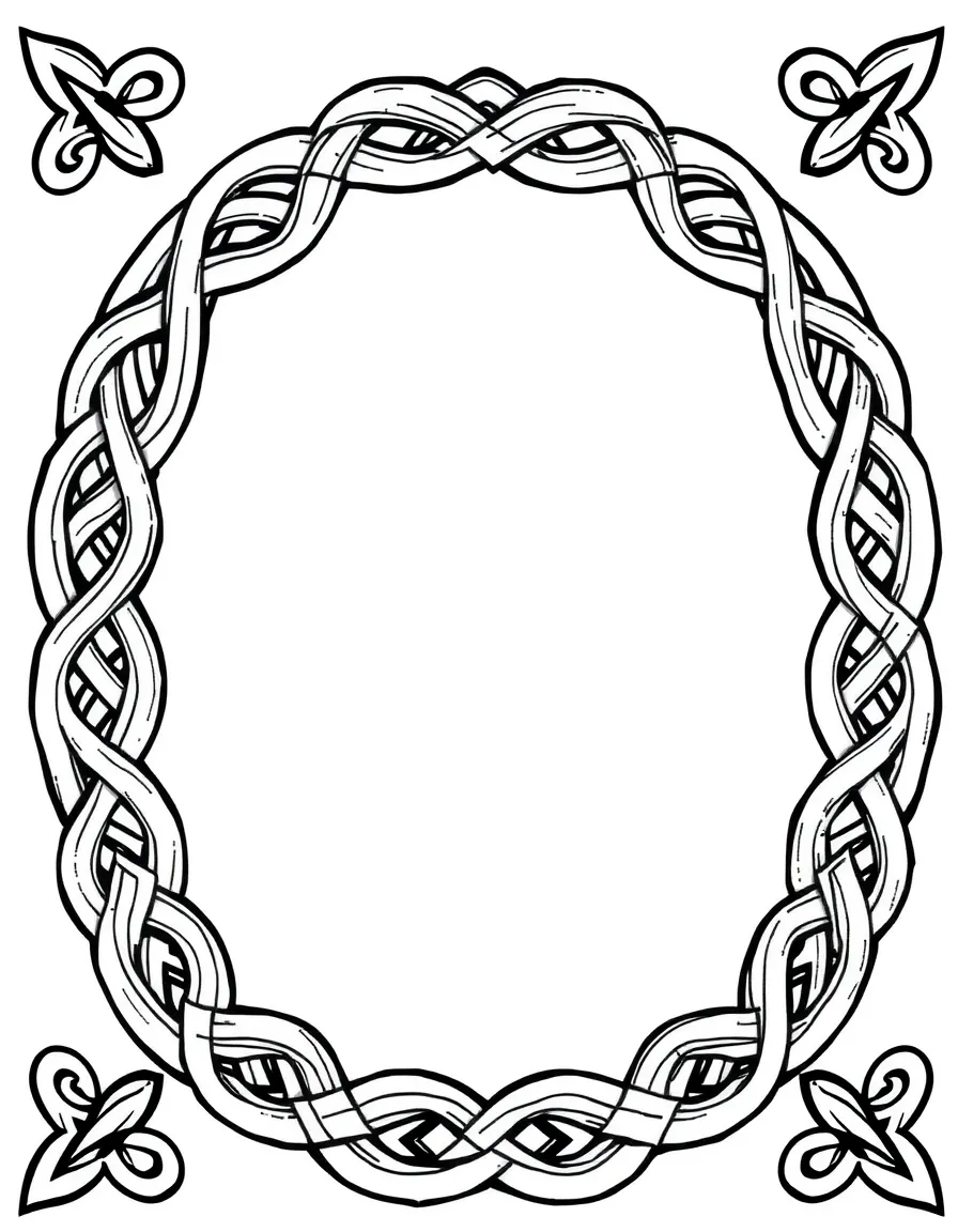 Celtic knotwork border with zentangle filled spaces between cords