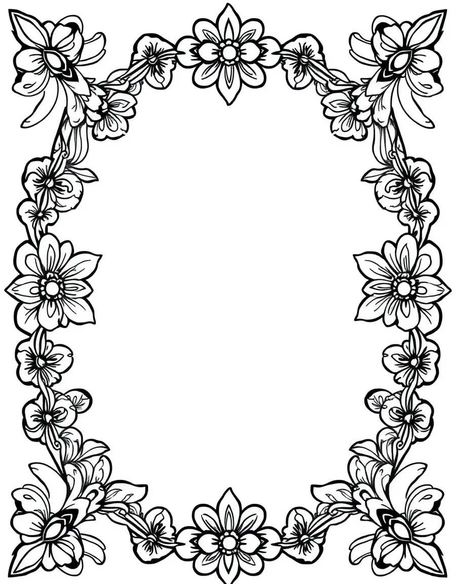 Lace-like delicate border with negative space emphasis