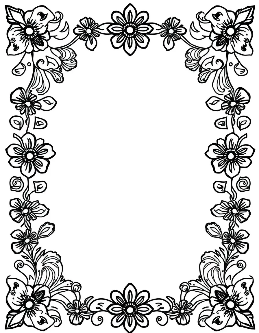 Textile inspired border with embroidery-like pattern details