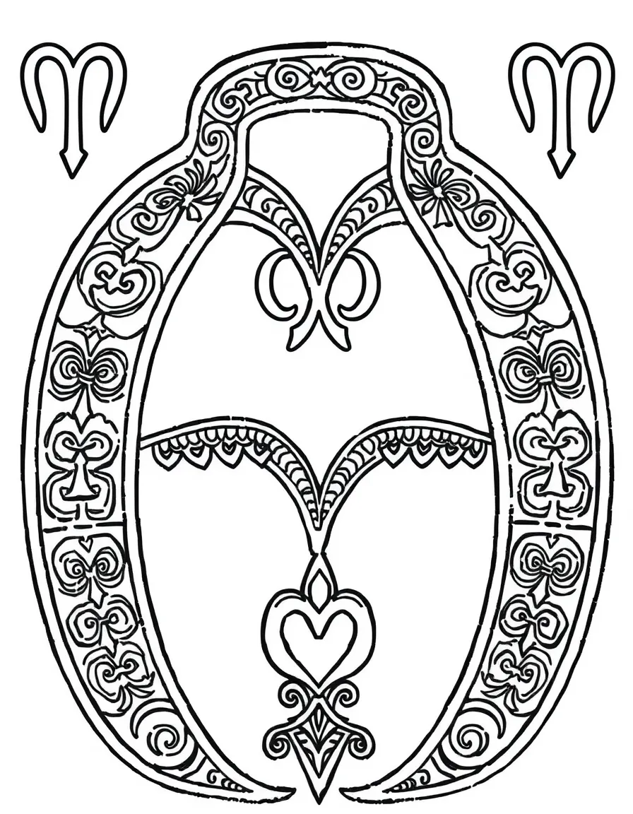 Ancient rune shapes with norse-inspired pattern details