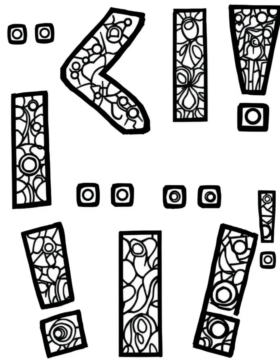 Punctuation mark forms enlarged and filled with communication patterns