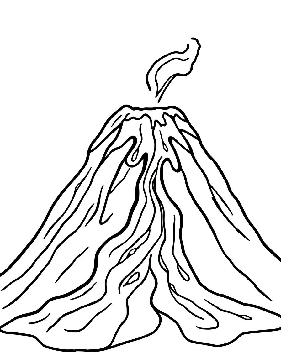 Volcano shape with flowing lava pattern details
