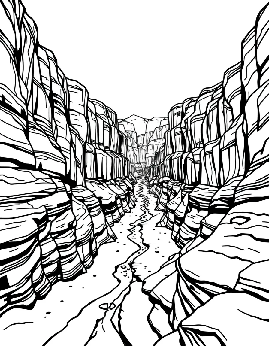 Canyon landscape with erosion pattern details