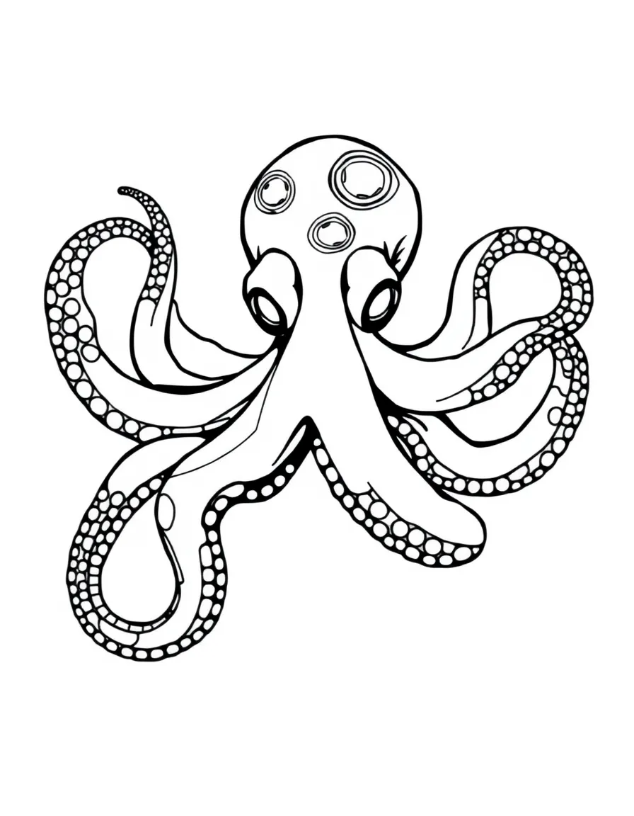 Abstract octopus with tentacle pattern details