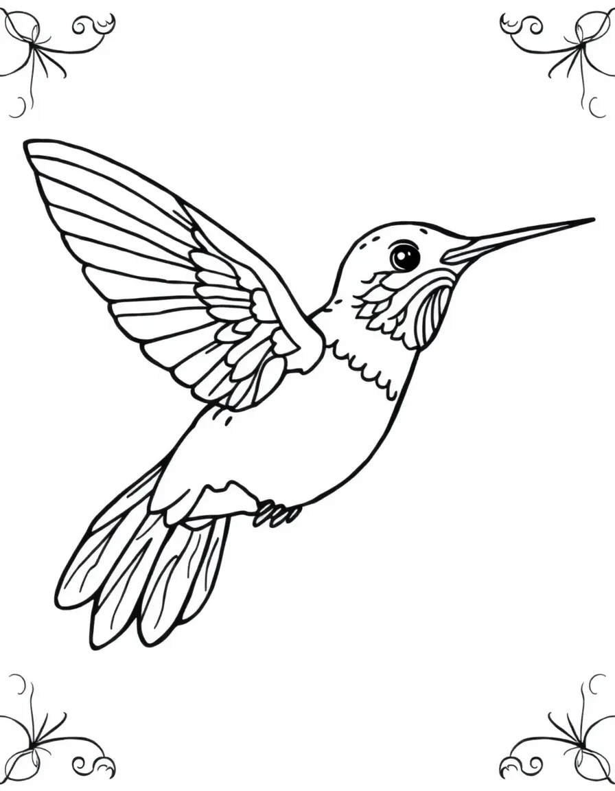 Pattern hummingbird with wing motion details
