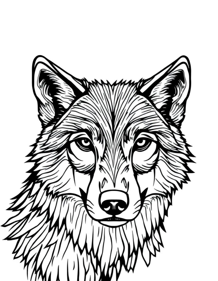 Abstract wolf with fur texture patterns