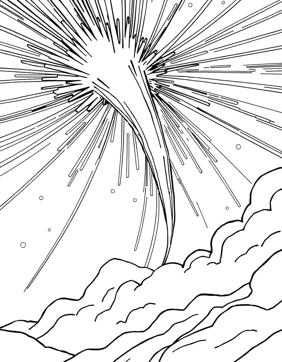Pattern meteor shower with streak details
