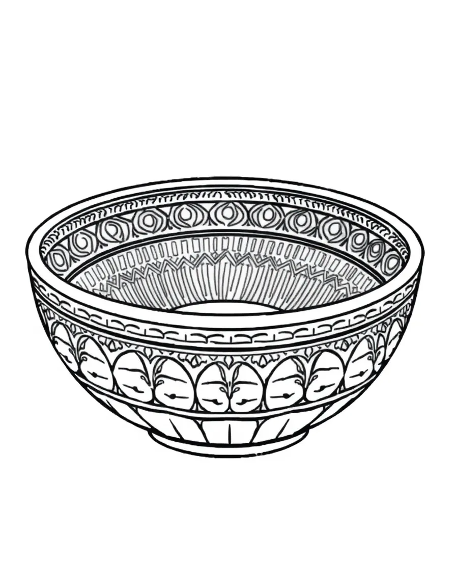 Pattern bowl with interior and exterior texture details