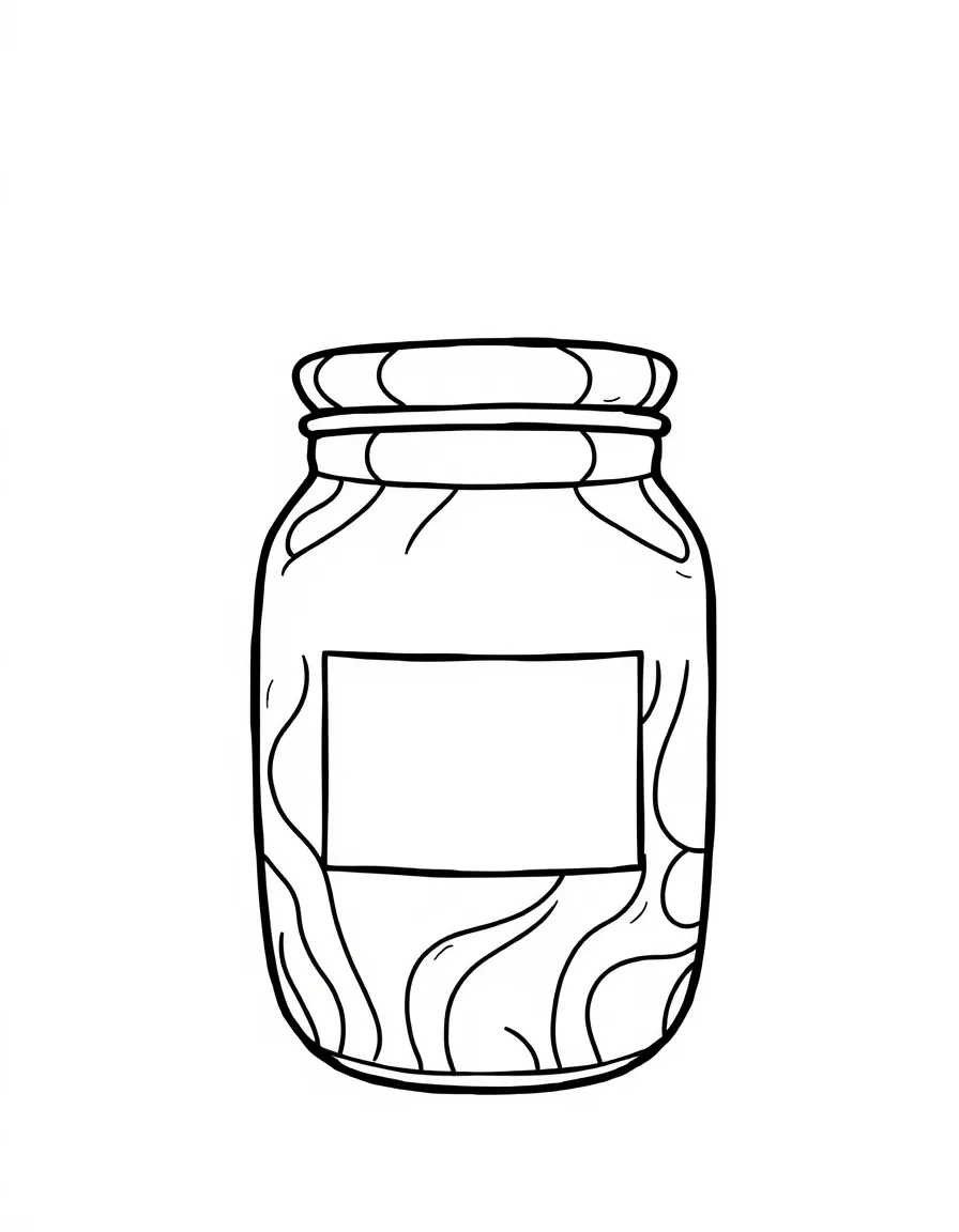 Abstract jar with lid and label pattern areas