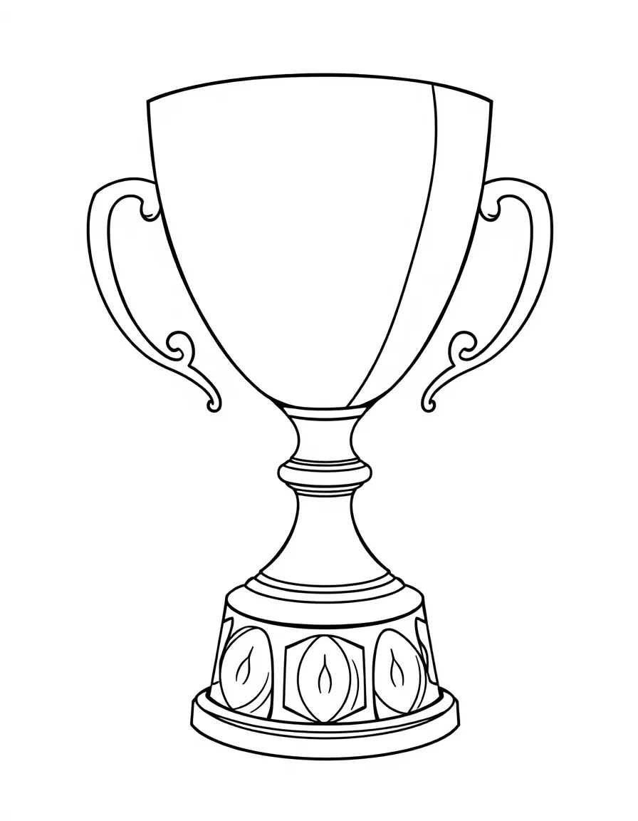 Abstract trophy with handle and base pattern details