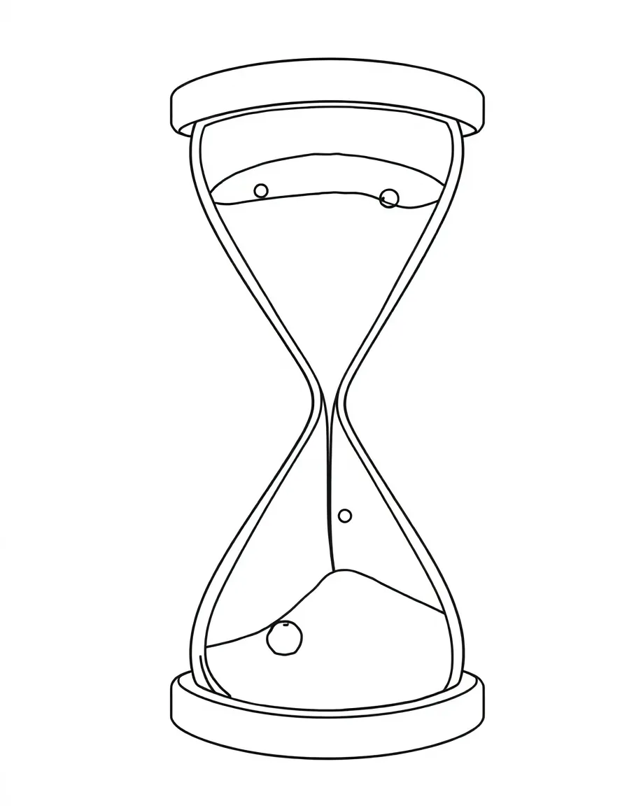 Pattern hourglass with sand flow detail elements