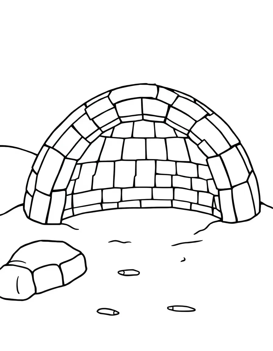 Abstract igloo with block pattern details