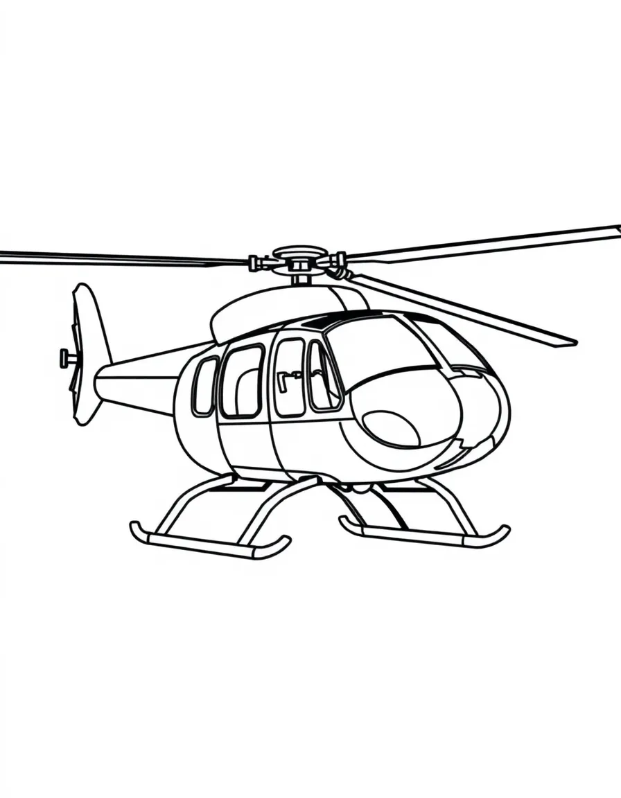 Abstract helicopter with rotor and skid details