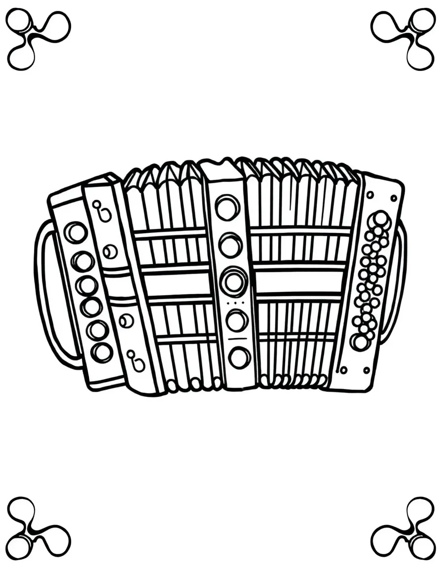 Pattern accordion with button and bellows elements