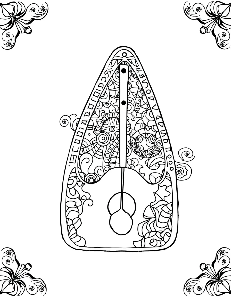 Zentangle metronome with pendulum and case patterns