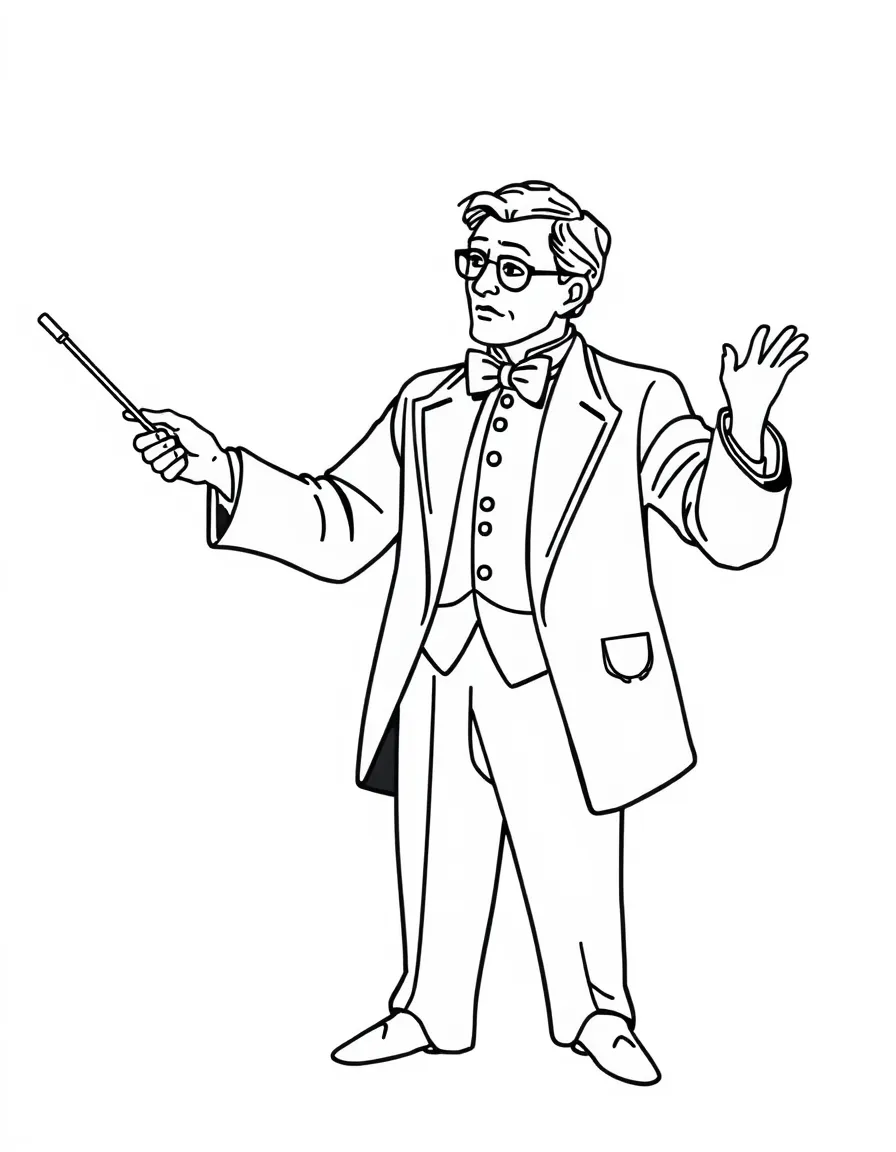 Abstract conductor with baton and coat patterns