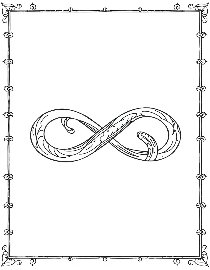 Pattern infinity symbol with twisted detail elements