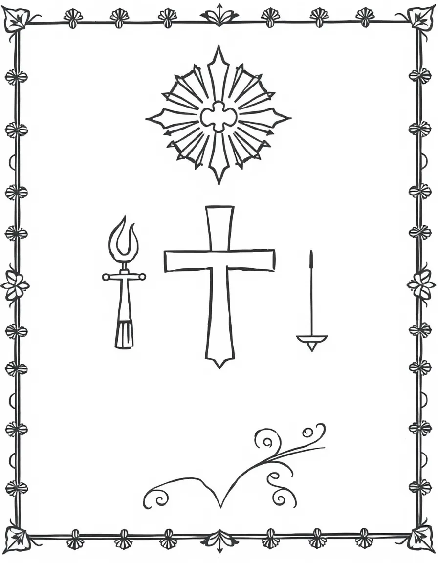 Abstract religious symbols with respectful pattern details
