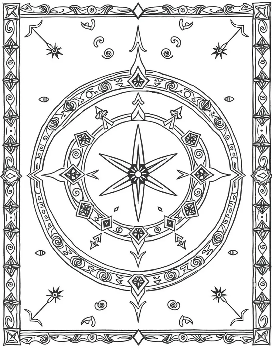 Pattern ancient runes with mystical detail work