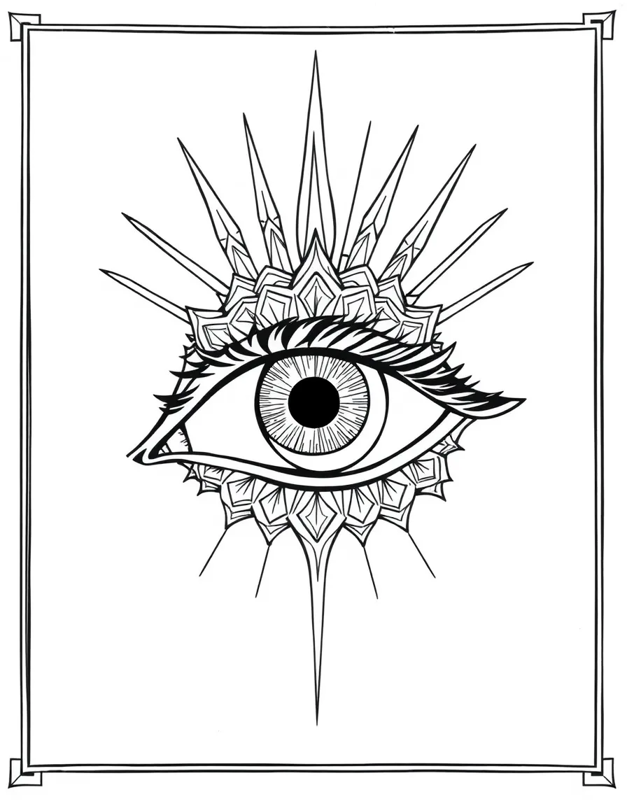 Pattern eye of providence with ray and detail elements