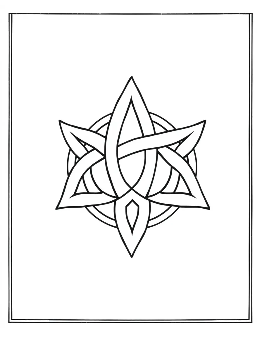 Abstract celtic trinity knot with path pattern details