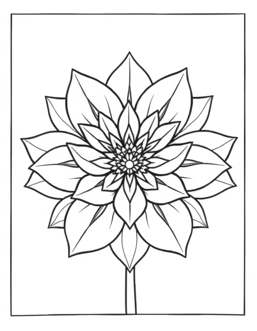 Pattern lotus flower with petal and center elements