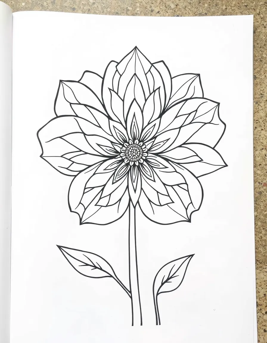 Abstract flower cross-section with anatomical patterns