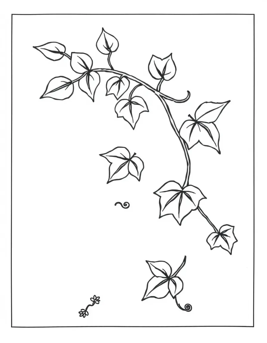 Pattern vine with tendril and leaf detail elements