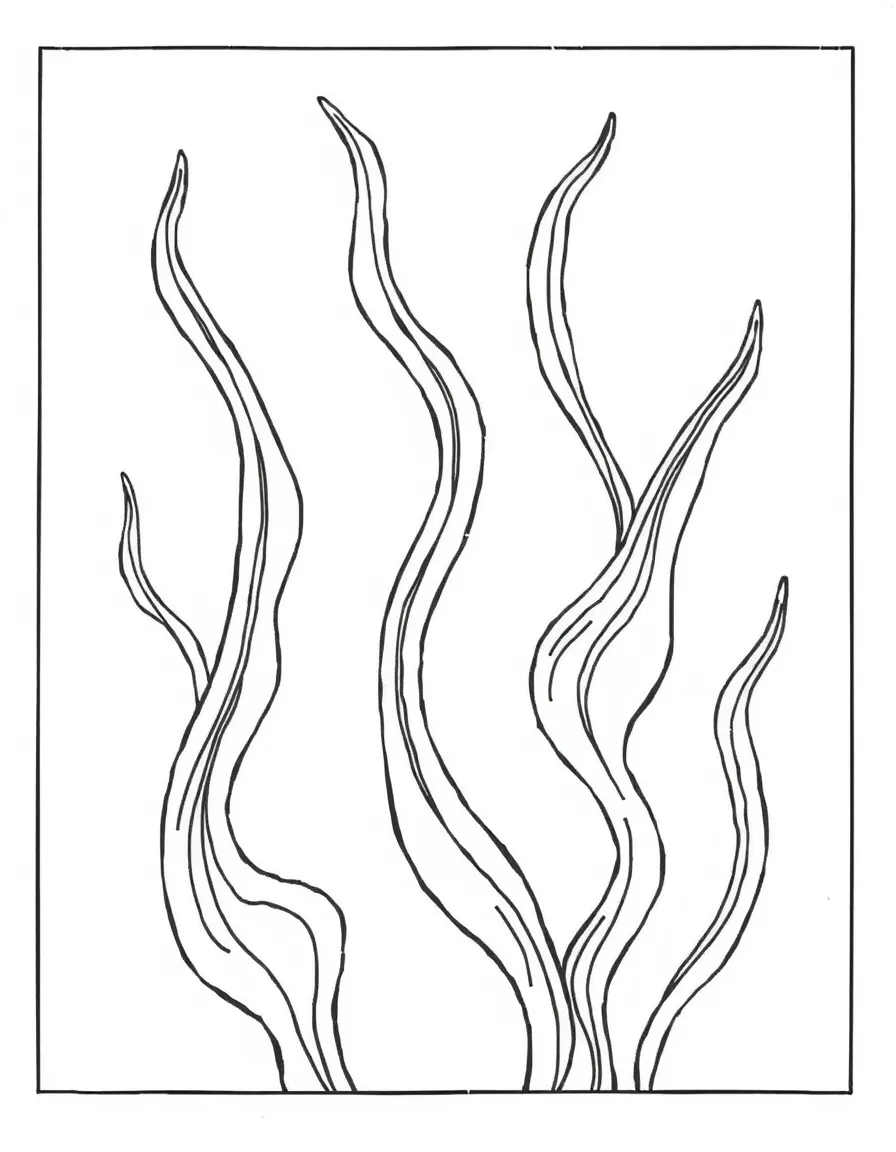 Abstract seaweed forms with fluid pattern elements