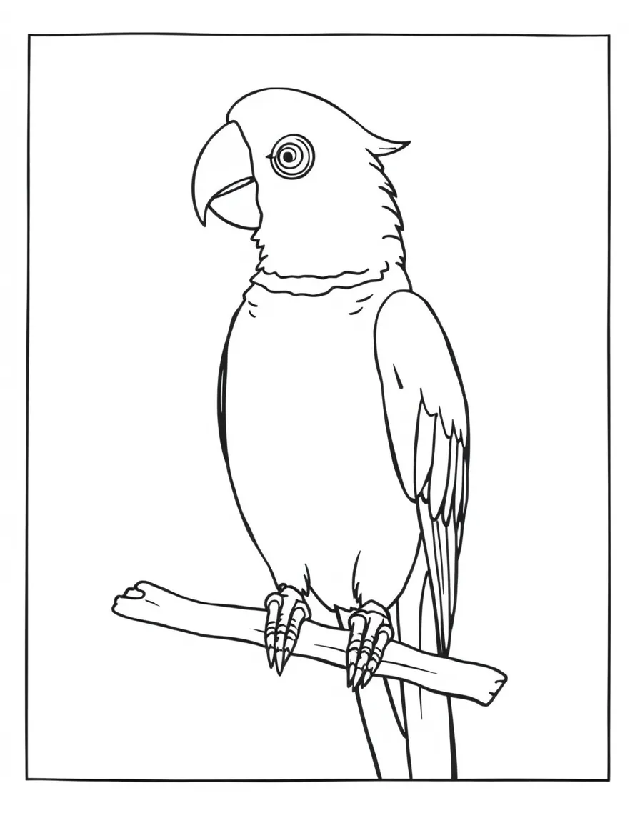 A parrot sitting on a perch, mimicking words.