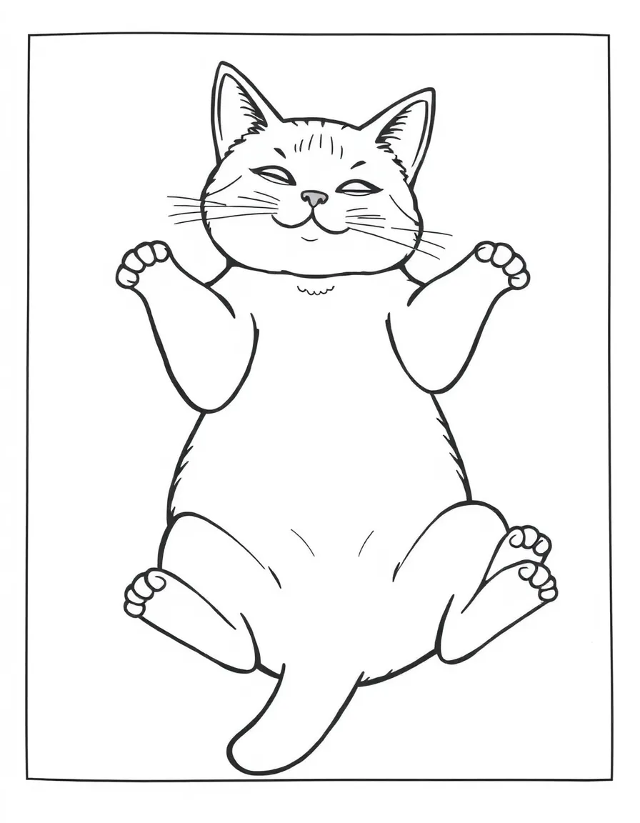 A cat lying on its back, belly up, waiting for belly rubs.
