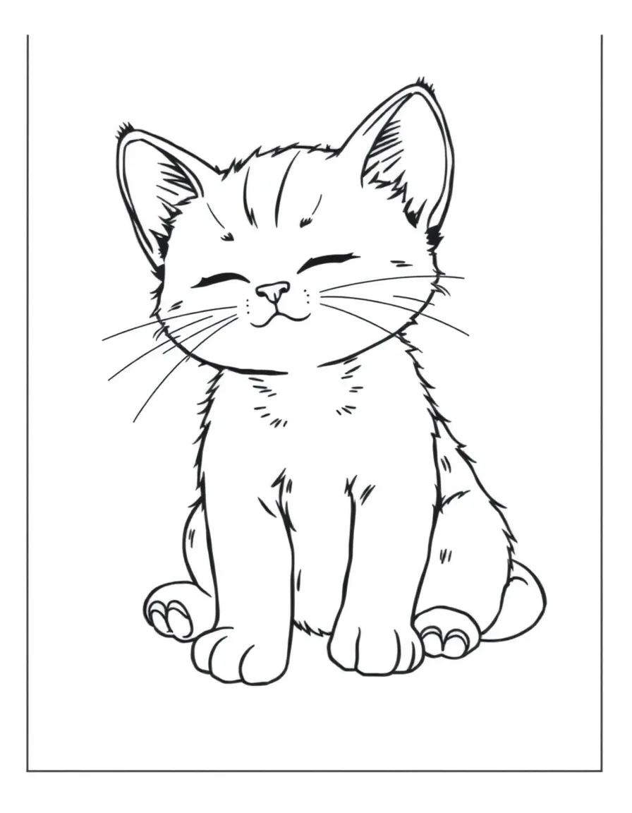 A kitten stretching after waking up from a nap.
