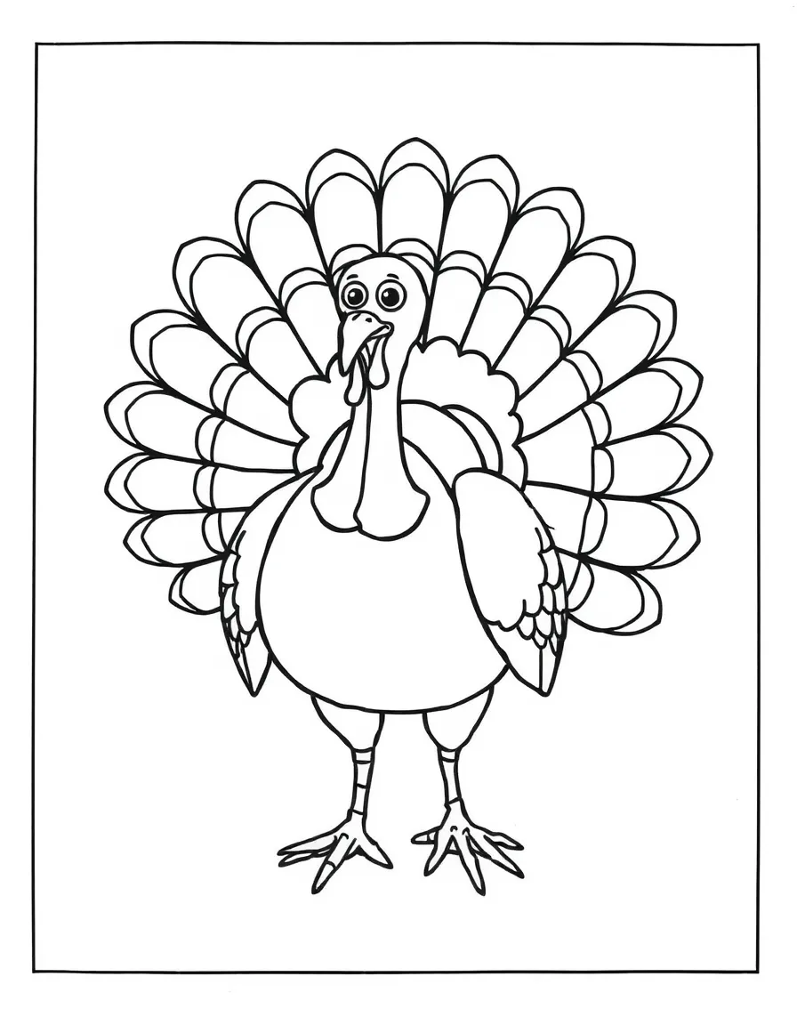A turkey with its feathers fanned out in full display.