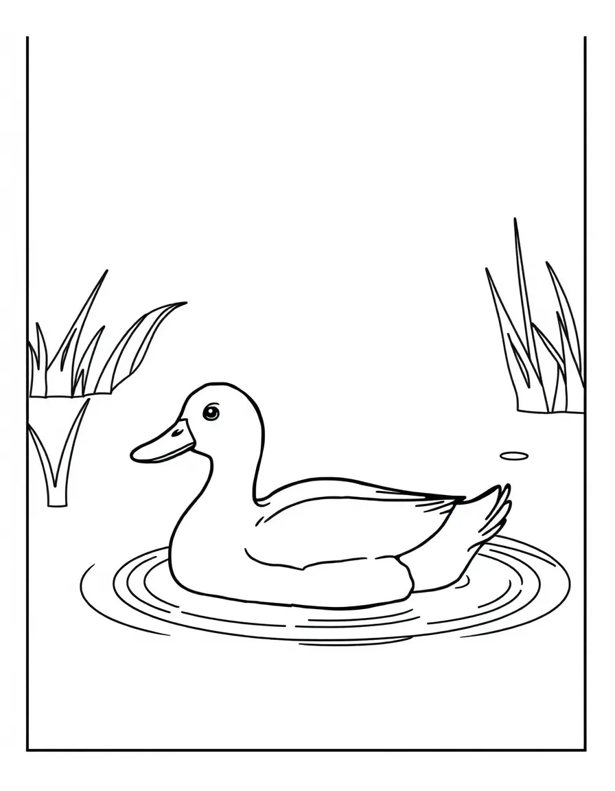 A pair of ducks swimming peacefully in a farm pond.
