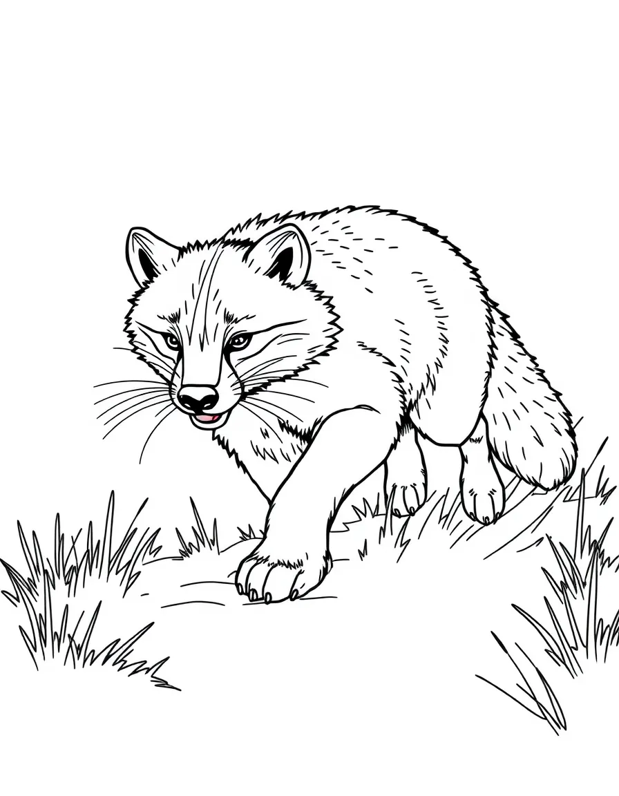 A wolverine running through the tundra.