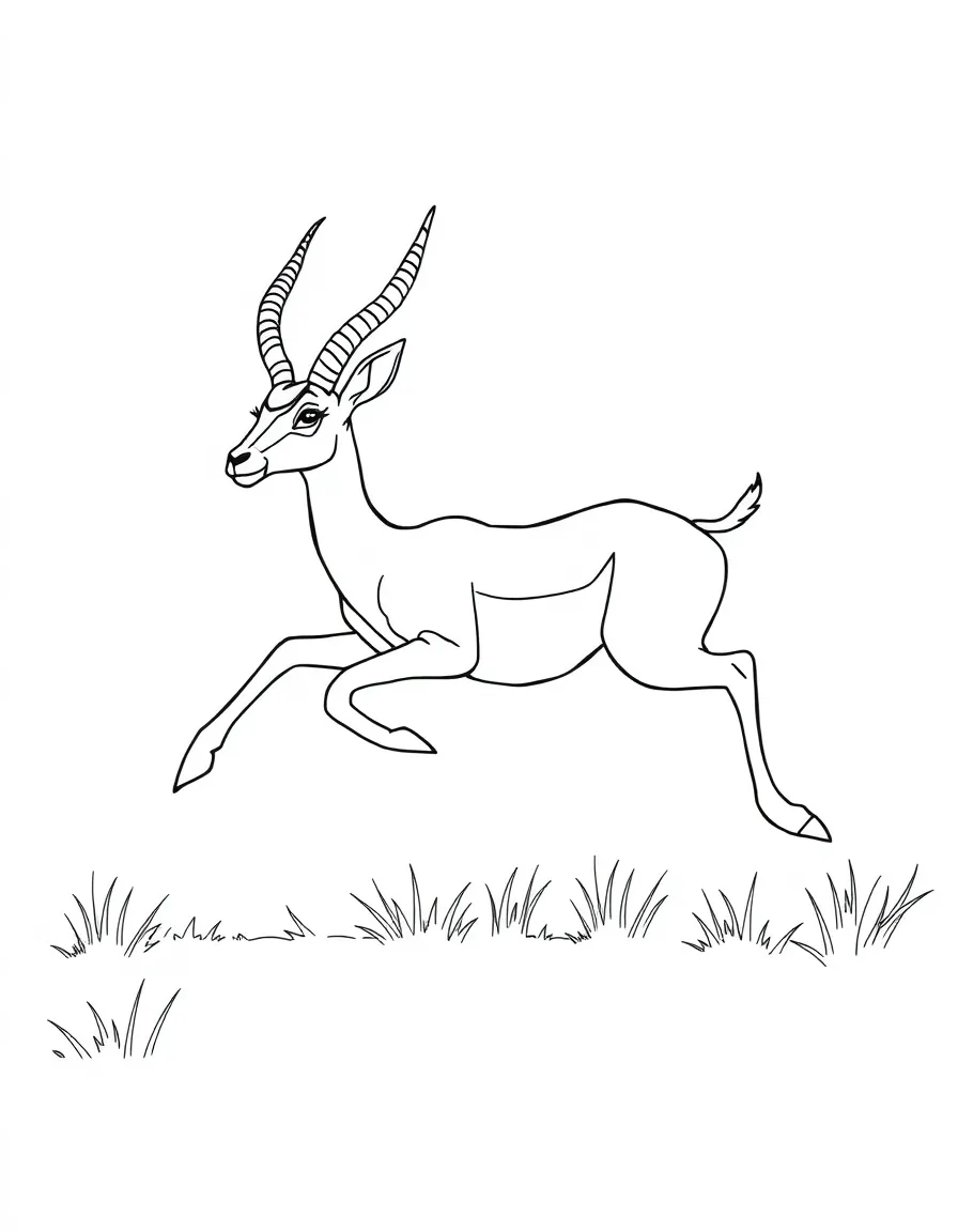 A gazelle leaping gracefully across the savannah.